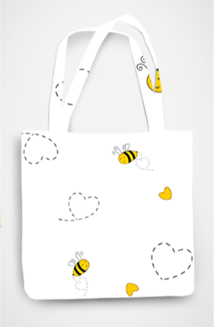 Bee Hearts Tote Bag