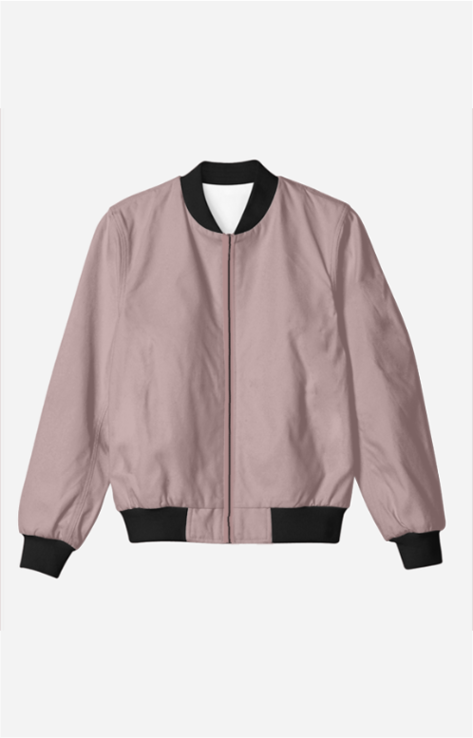 Blush Pink Solid Bomber Jacket