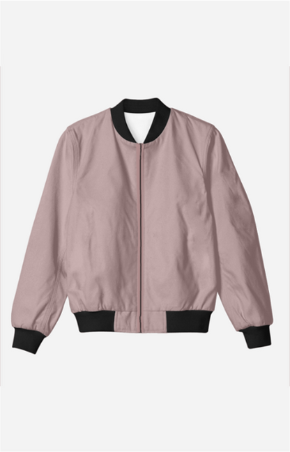 Blush Pink Solid Bomber Jacket