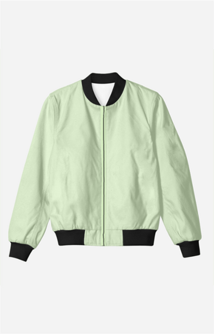 Green Solid Bomber Jacket