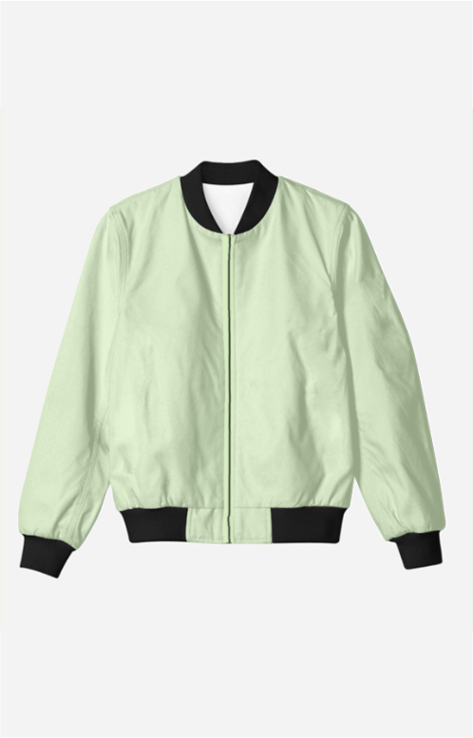 Green Solid Bomber Jacket