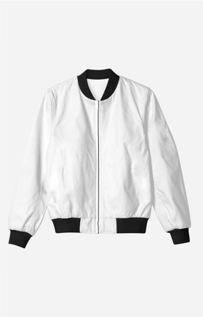 Unisex White Bomber Jacket