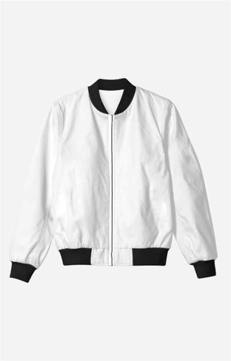 Unisex White Bomber Jacket